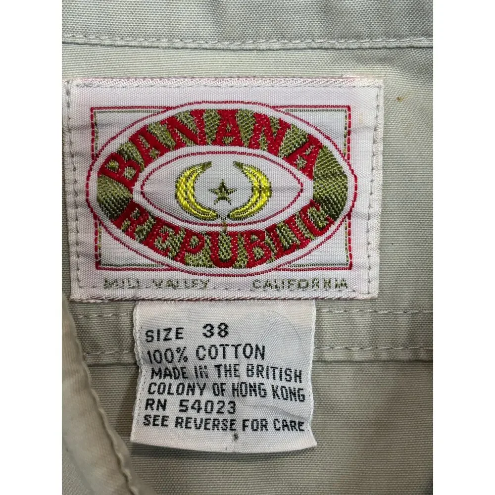 Vintage Banana Republic Safari Jacket Mens 38 Khaki Belted Bush Mill Valley 80s